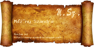 Mány Szandra névjegykártya